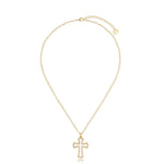 Gold Crystal Cross Necklace