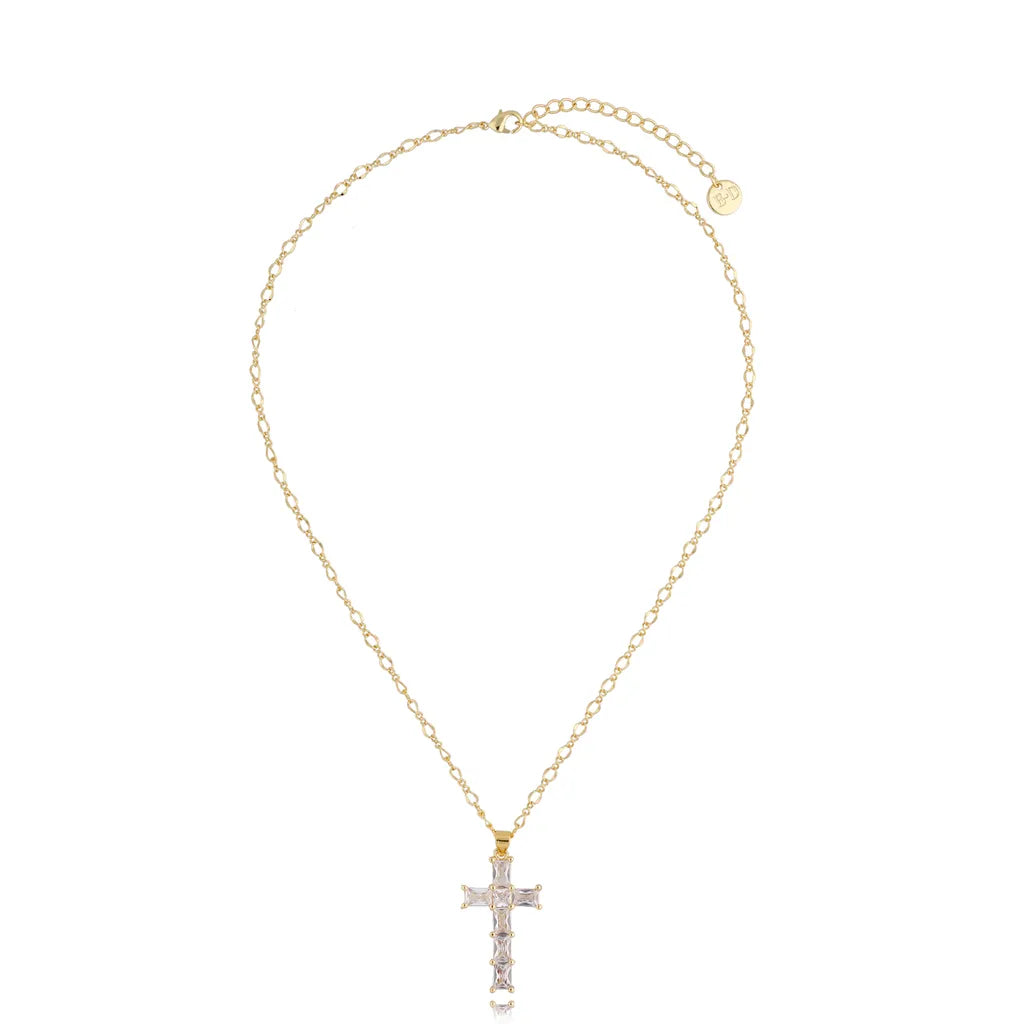 Necklace with Clear Crystal Cross
