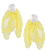 Chloe Yellow Blossom Earrings with Silver Finish