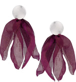 Chloe Plum Blossom Earrings with Iridescent Finish