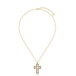 Black Crystal Cross Necklace