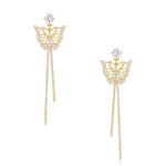 Gold Butterfly Crystal Earrings