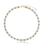 Mariah Necklace with Clear and Blue Crystals