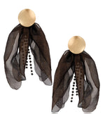 Chloe Black Blossom Gold Sheen Finish Earrings