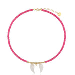 Fuchsia Angel Wings Necklace