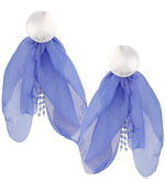 Chloe Periwinkle Blossom Earrings with Silver Finish