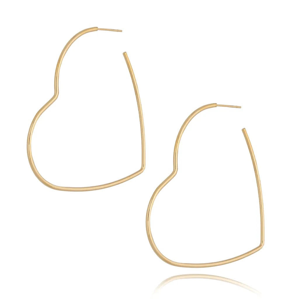 Gold Heart Shape Hoop Earrings