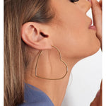 Gold Heart Shape Hoop Earrings