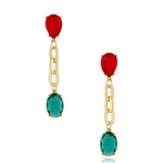 Red And Green Crystal Earrings