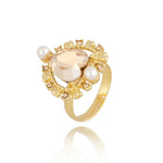 Champagne Crystal Heart Adjustable Ring