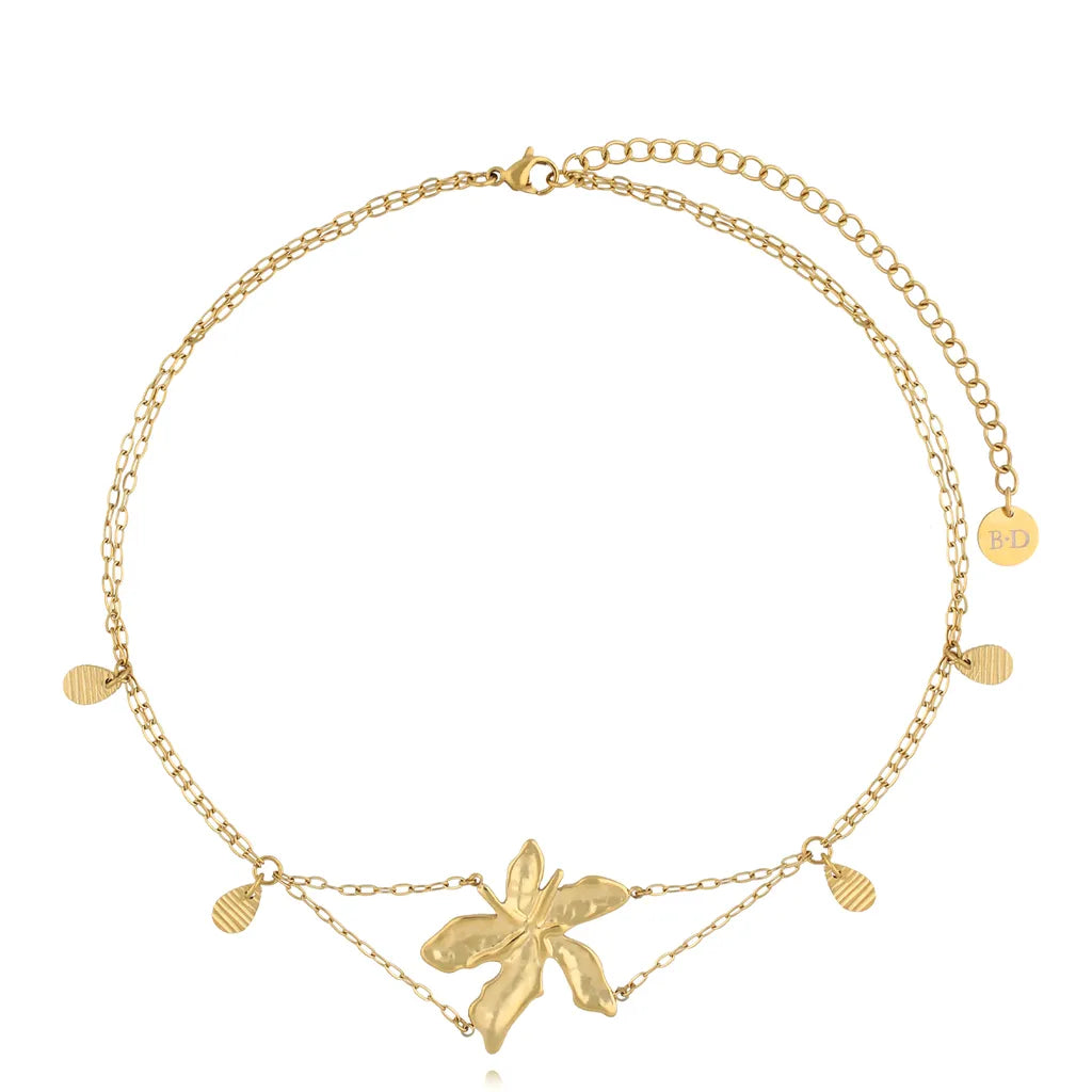 Josie Gold Flower Choker Necklace