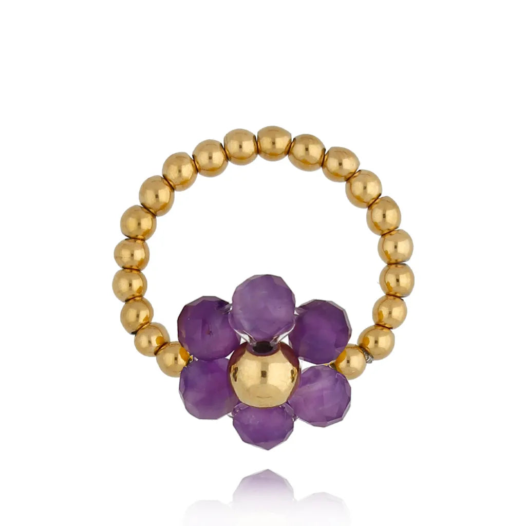 Amethyst Flower Ring