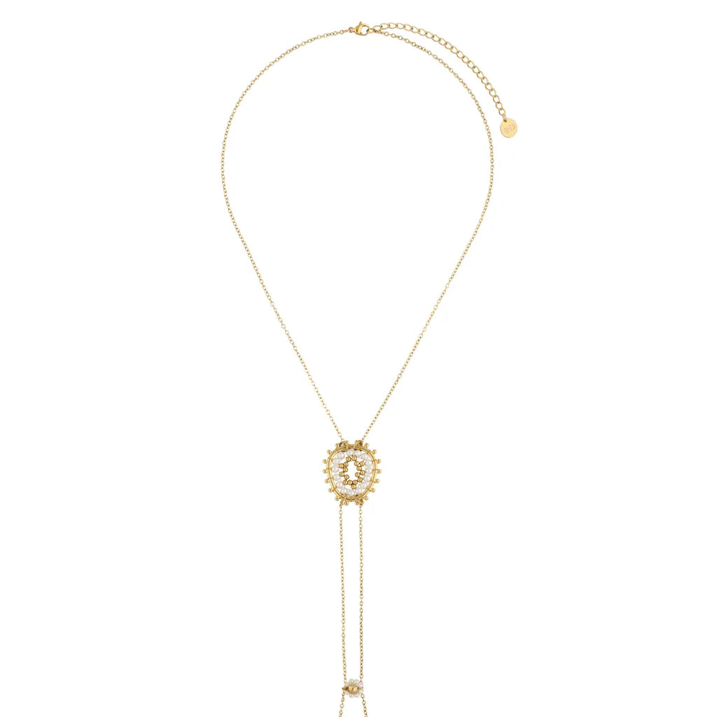 Bali White Beaded Body Chain Necklace