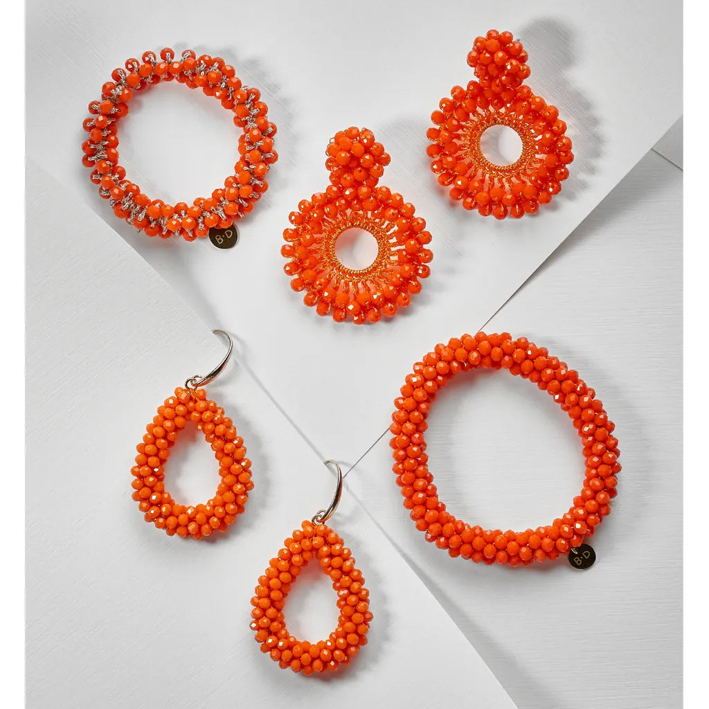 Luminous Orange Crystal Earrings