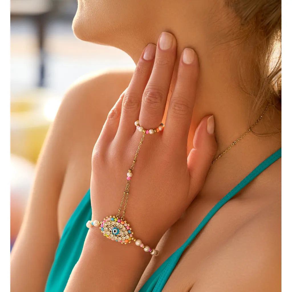 Sunset Gaze Colorful Eye Ring Bracelet