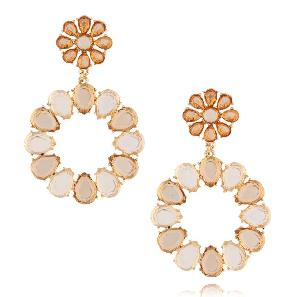 Teresa Beige Crystal Earrings