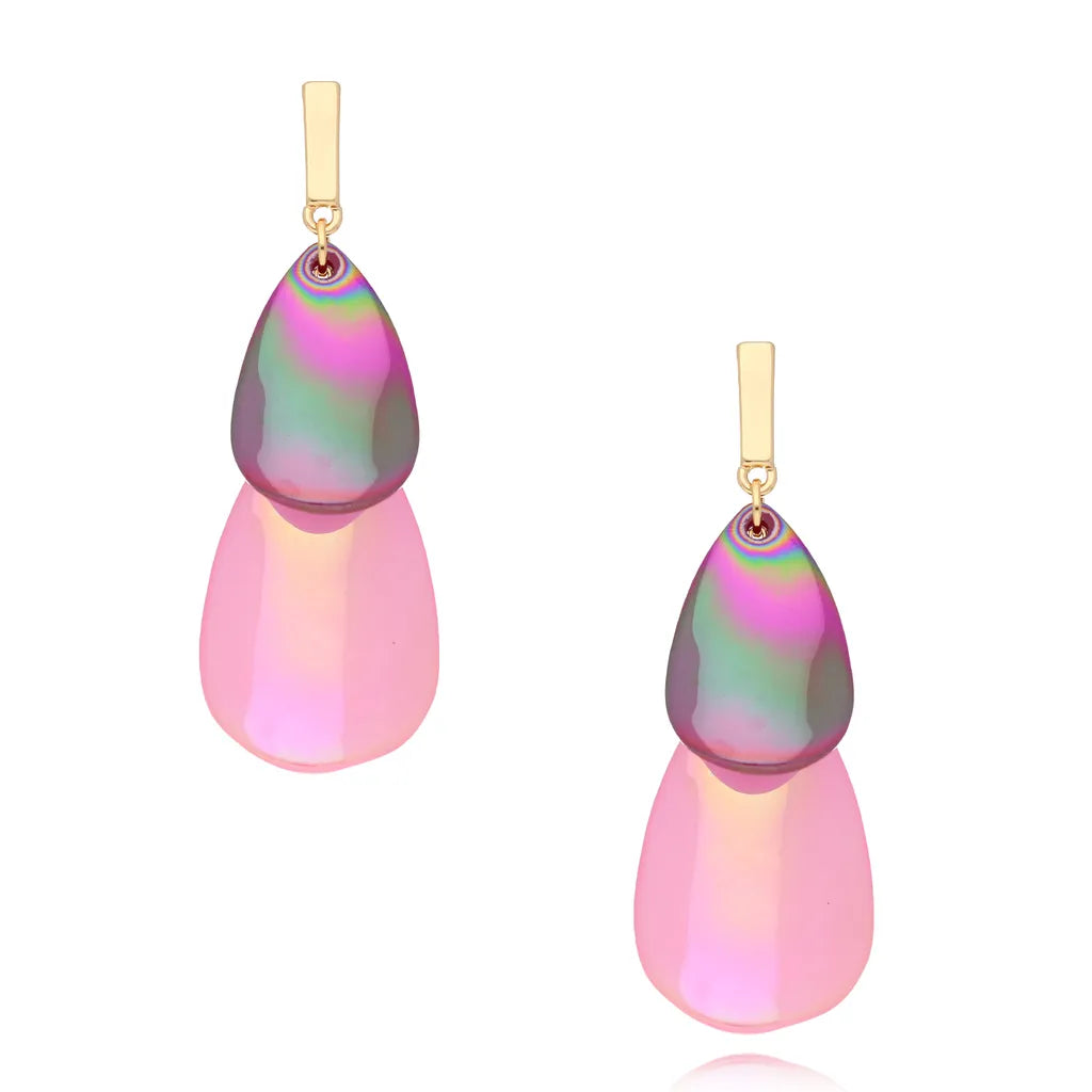 Anita Pink and Burgundy Earrings