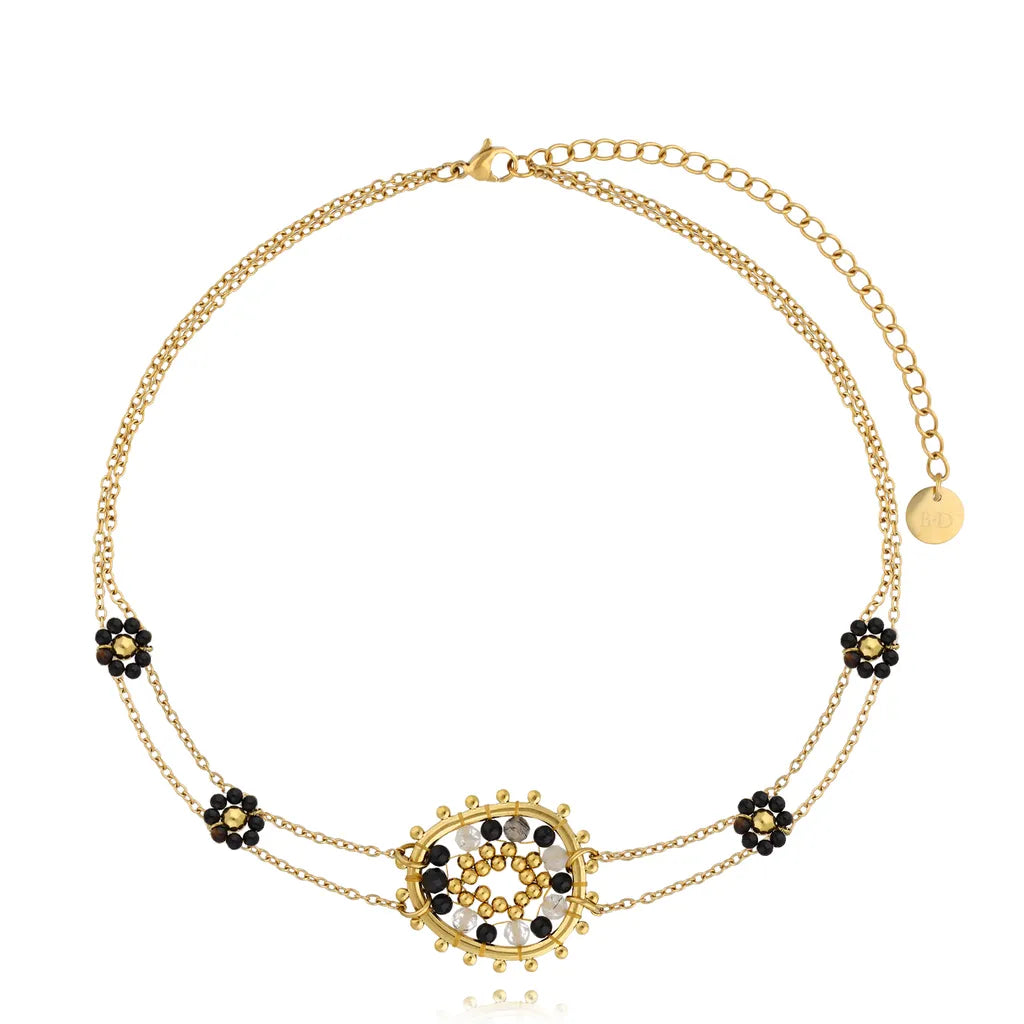 Bali Black Beaded Choker Necklace