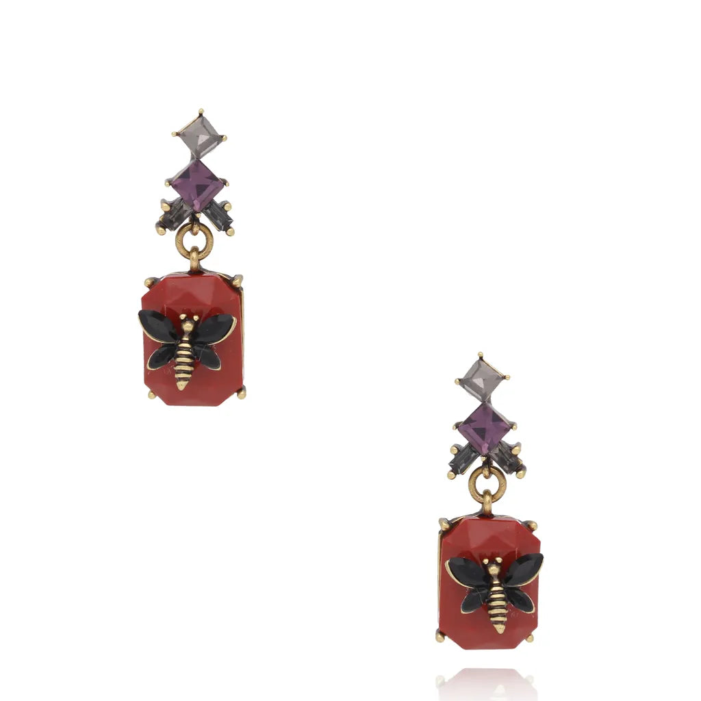 Emilie Bee Burgundy Earrings
