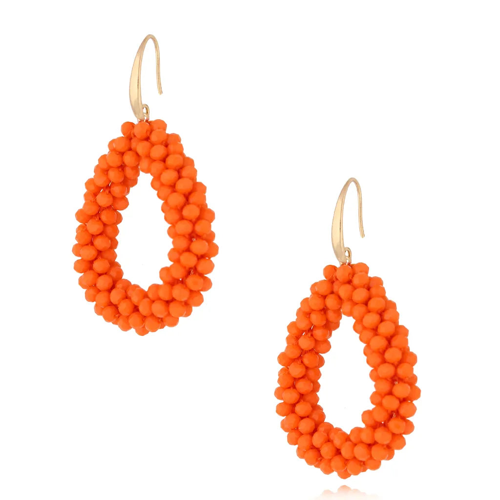 Luminous Orange Crystal Earrings