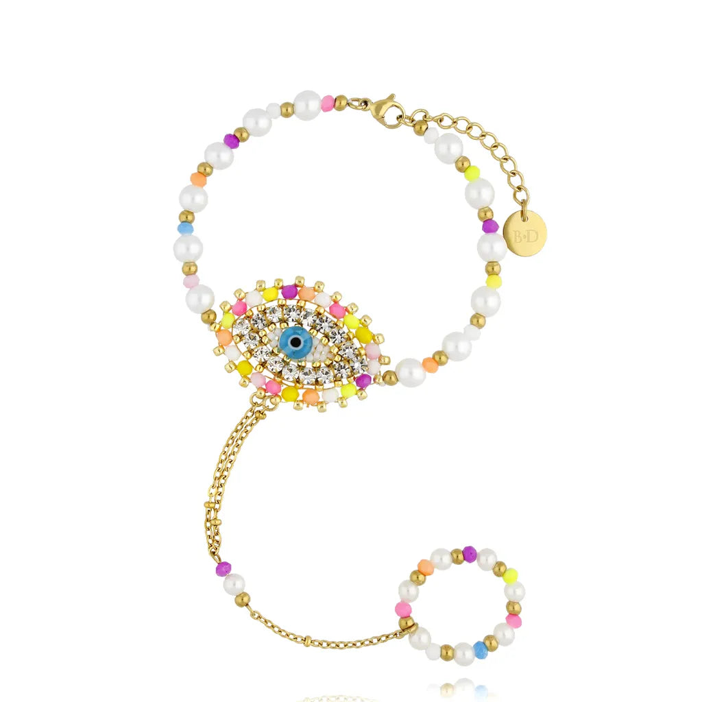 Sunset Gaze Colorful Eye Ring Bracelet