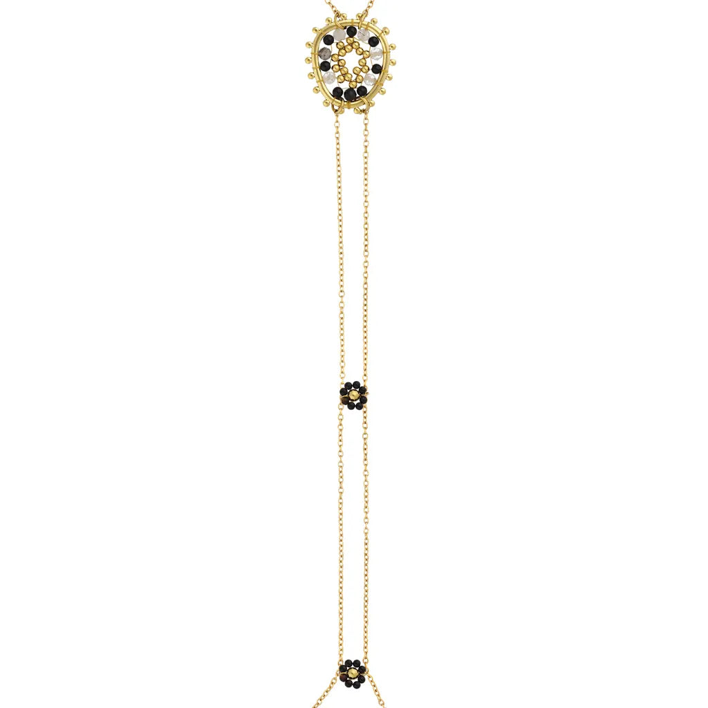 Bali Black Beaded Body Chain Necklace