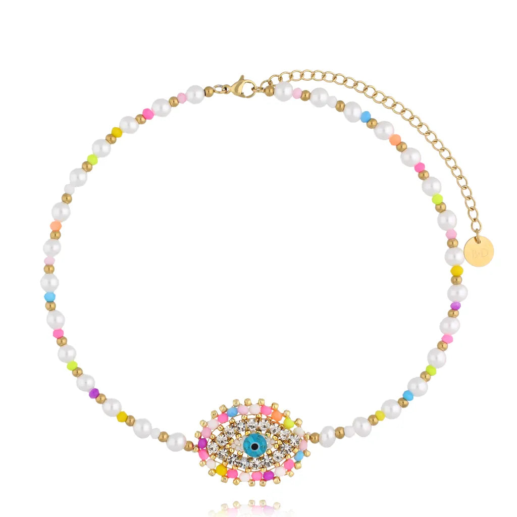 Sunset Gaze Colorful Pearl Choker