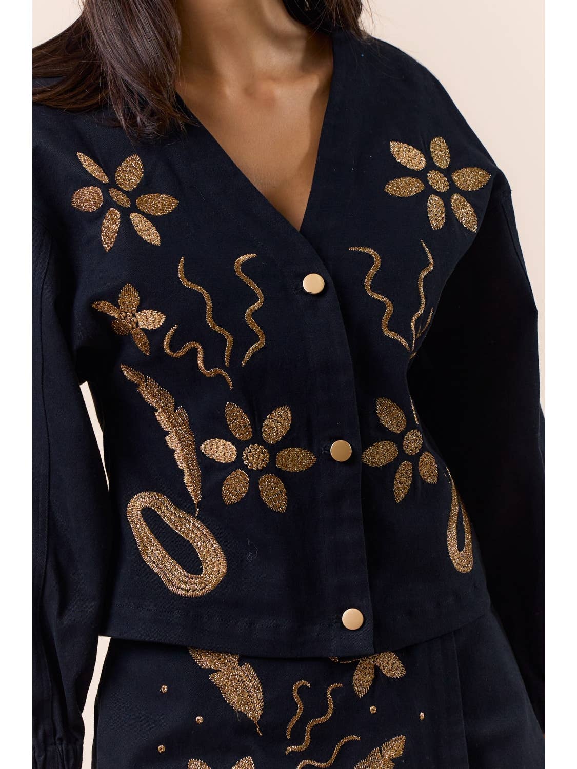 Lola Black Embroidered Set