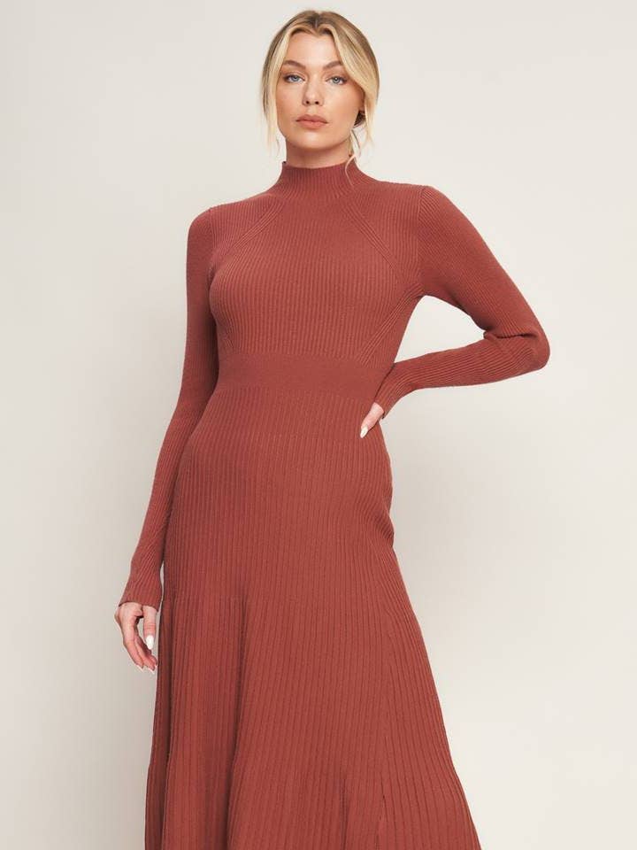 Carmine Dress in Rust
