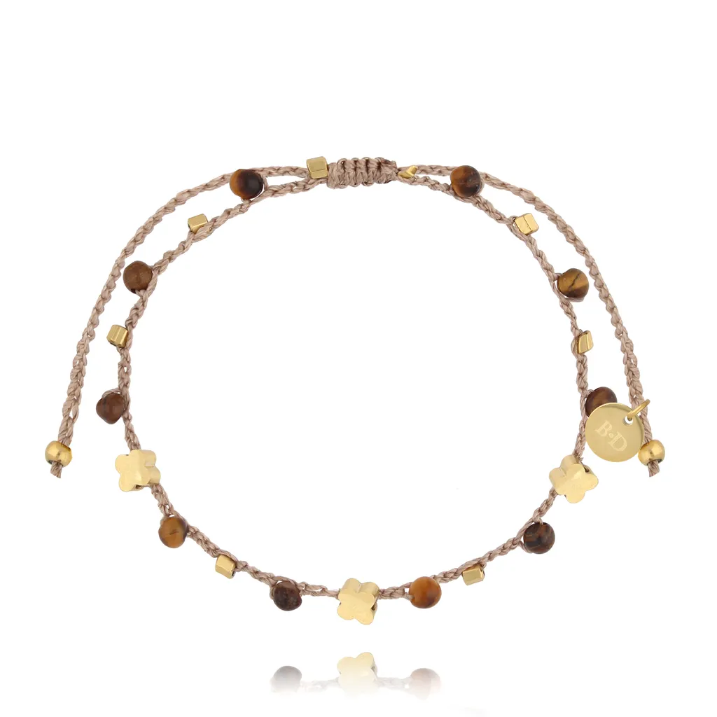 Beige Natural Stone Adjustable Bracelet