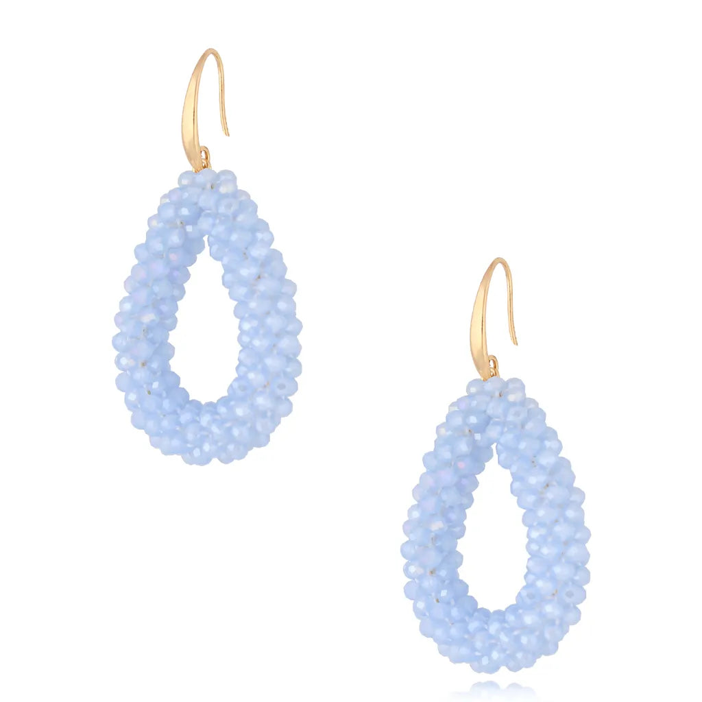 Luminous Light Blue Crystal Earrings