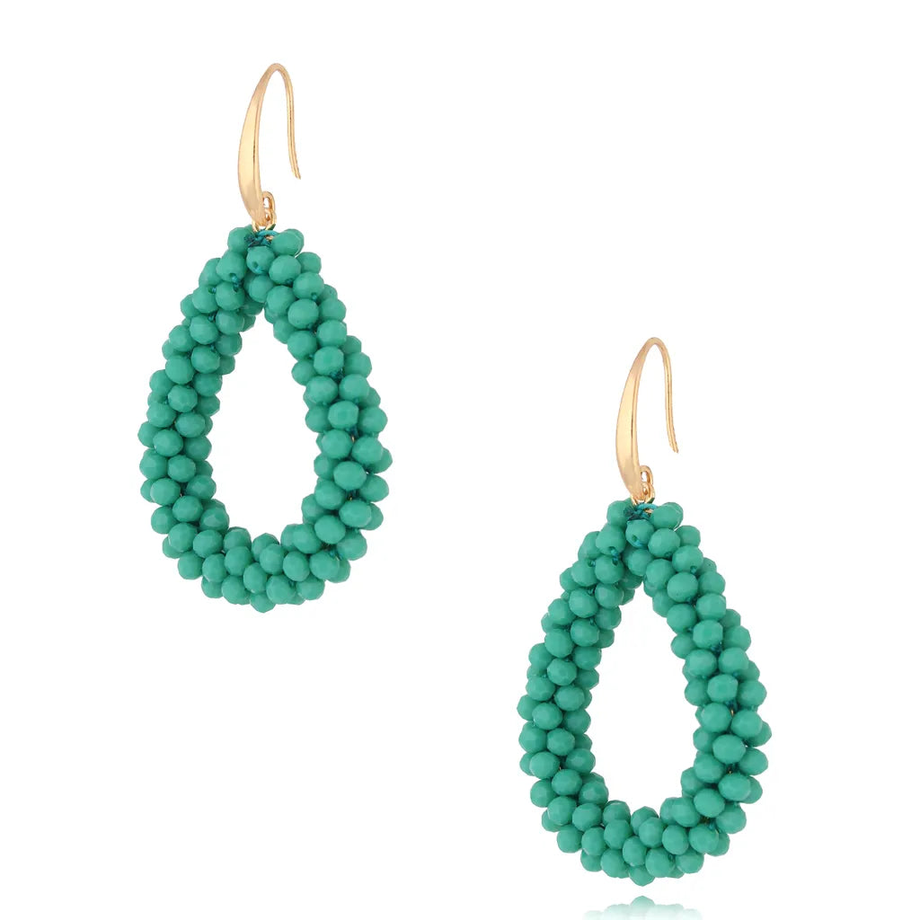 Luminous Turquoise Crystal Earrings