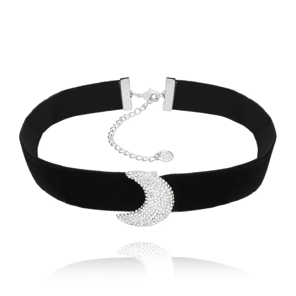 Crystal Silver  Moon Choker Fabulous