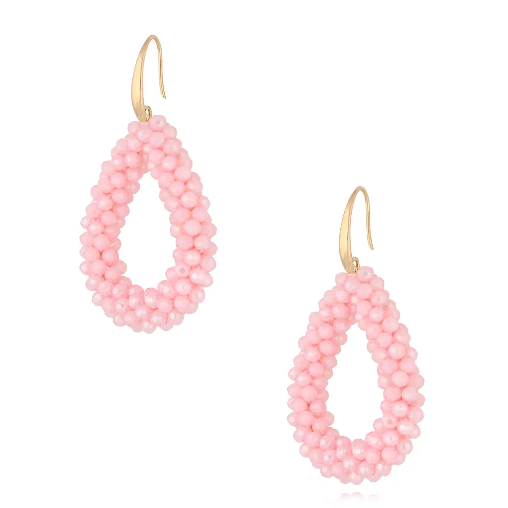Luminous Baby Pink Crystal Earrings