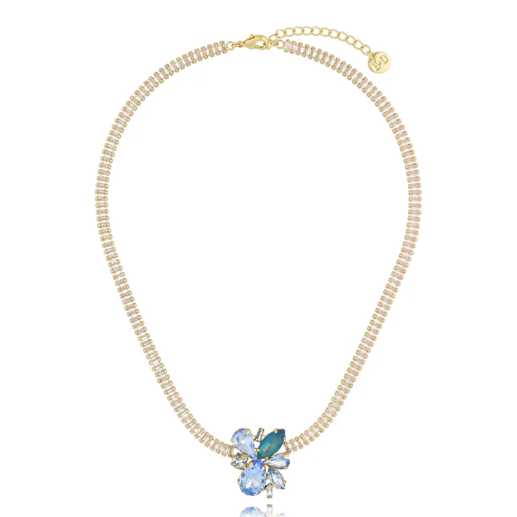 Do It For Me Blue Crystal Choker Necklace