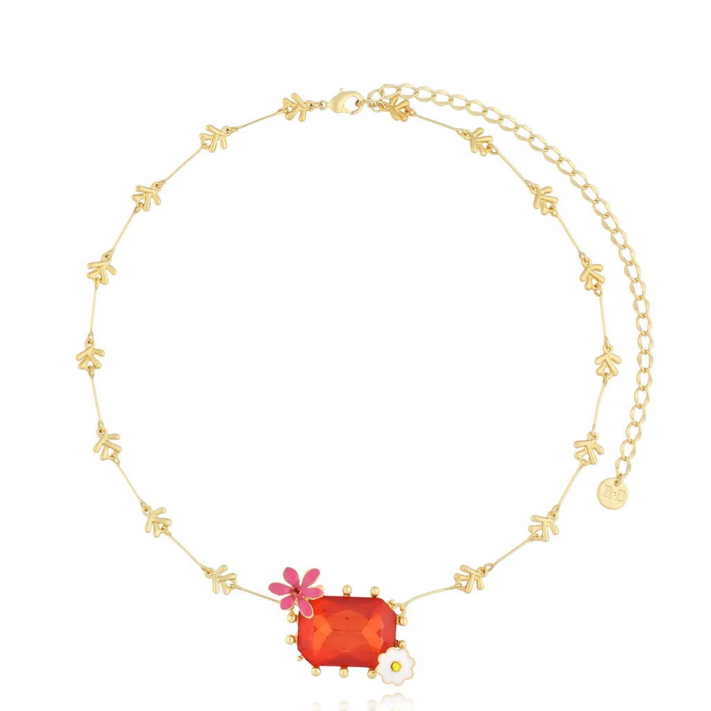 Flora Belle Pink Flower Necklace