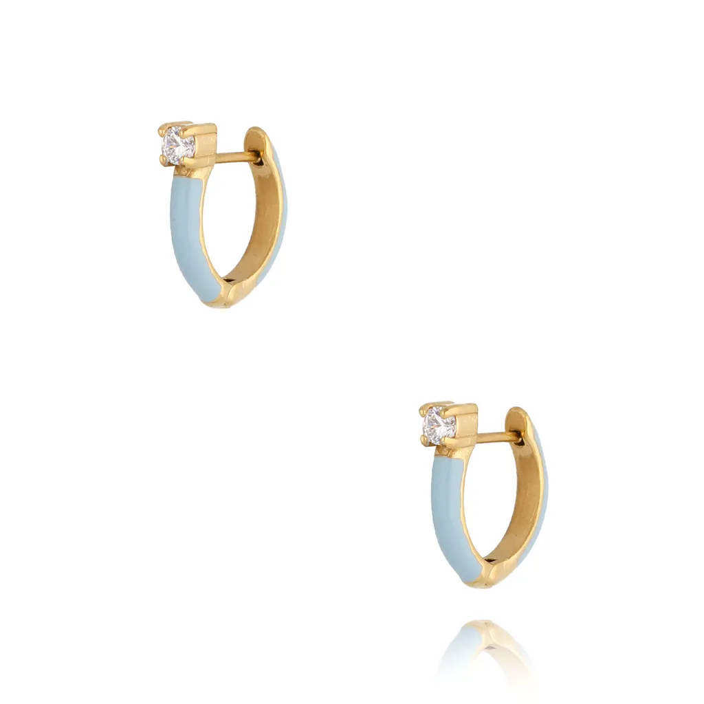 Baby Blue Hoop Earrings