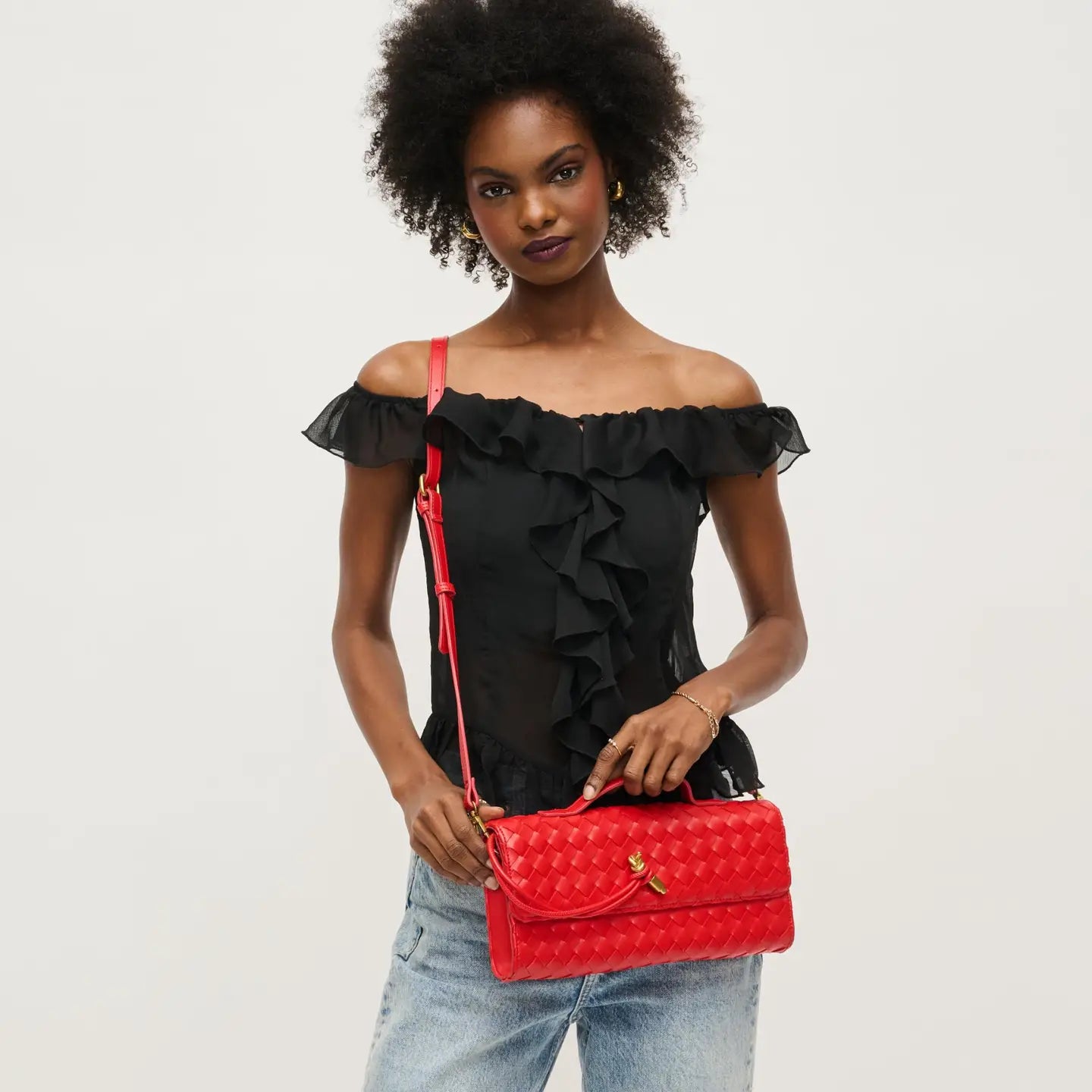 Red clutch crossbody