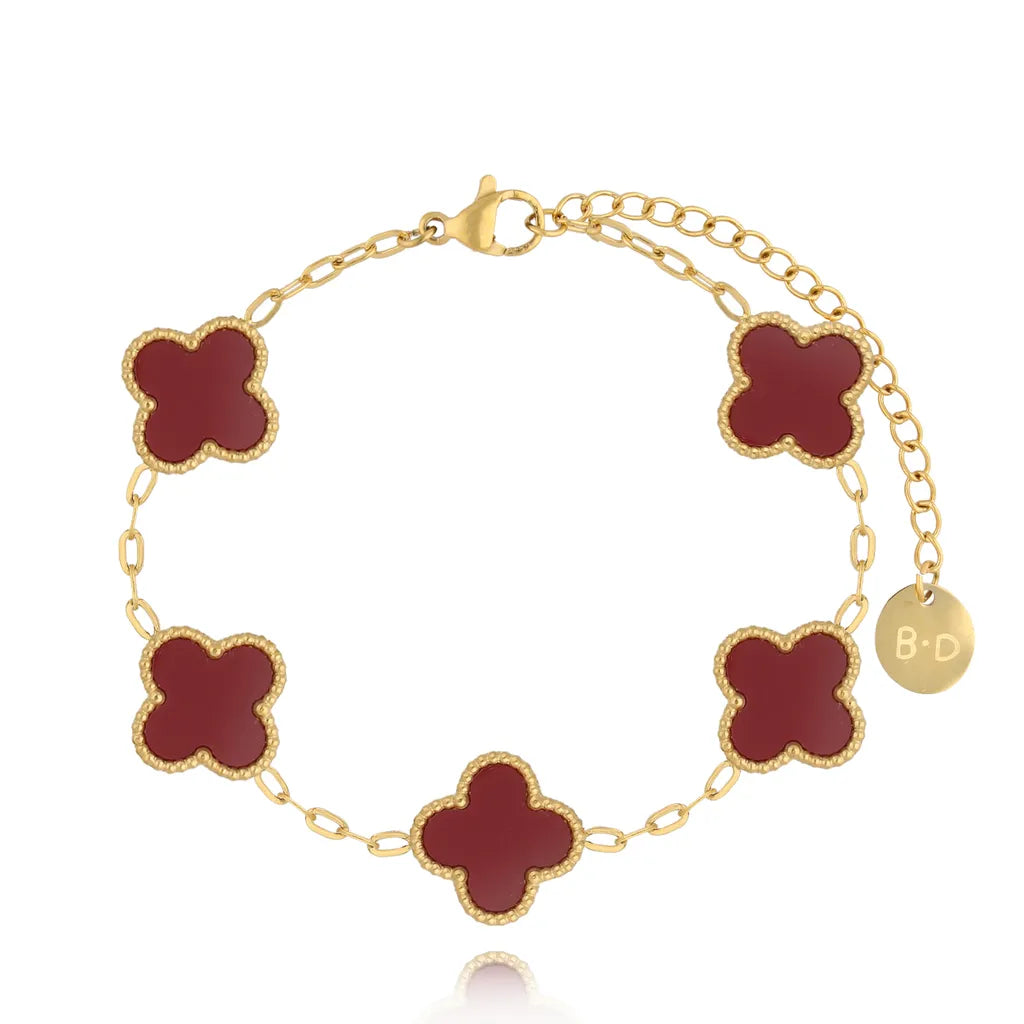 Burgundy Clover Bracelet Clover