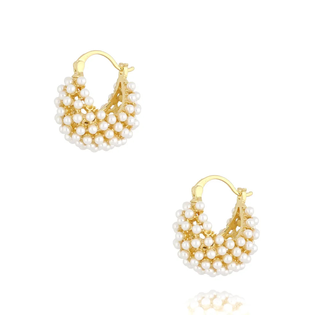 Yasmin Pearl Gold Earrings