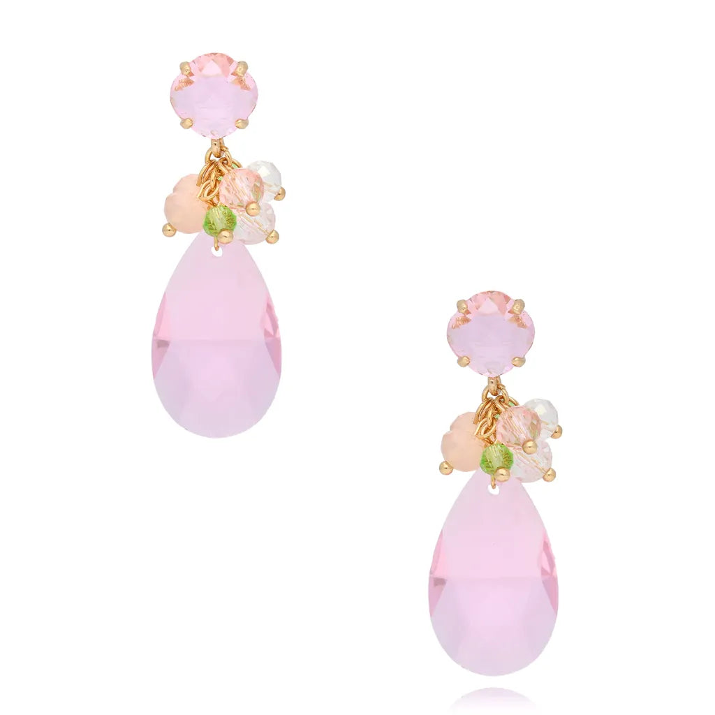 Sunset Pink Crystal Earrings