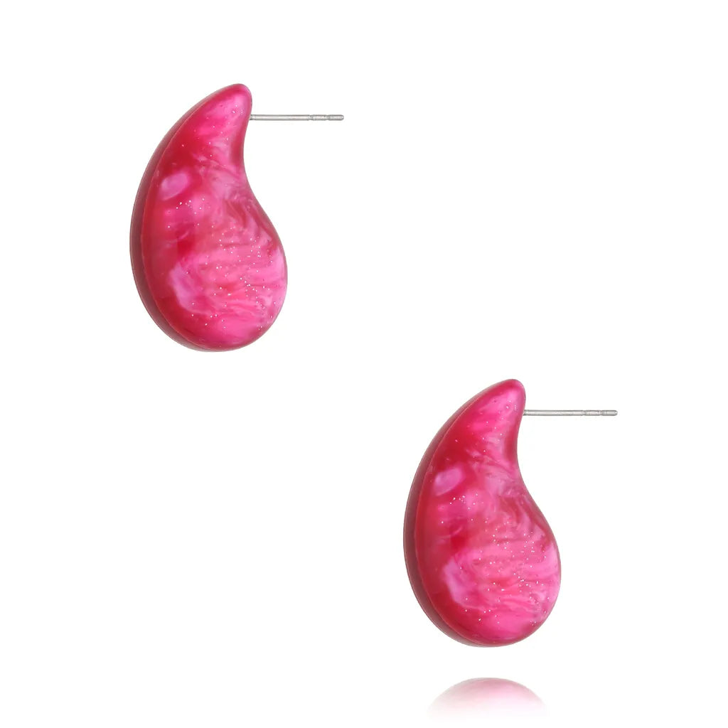 Tia Fuchsia Tear Drop Earrings