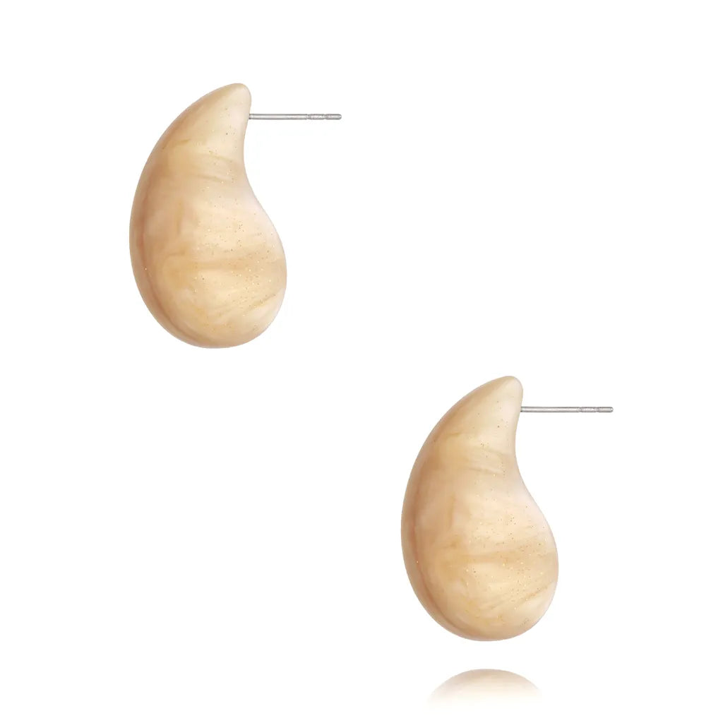 Tia Beige Teardrop Earrings