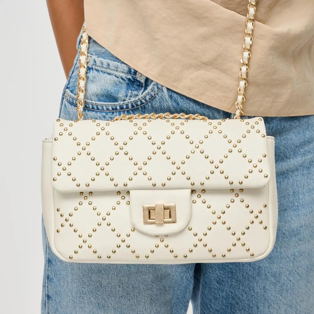 Ivory Avery Studded Crossbody