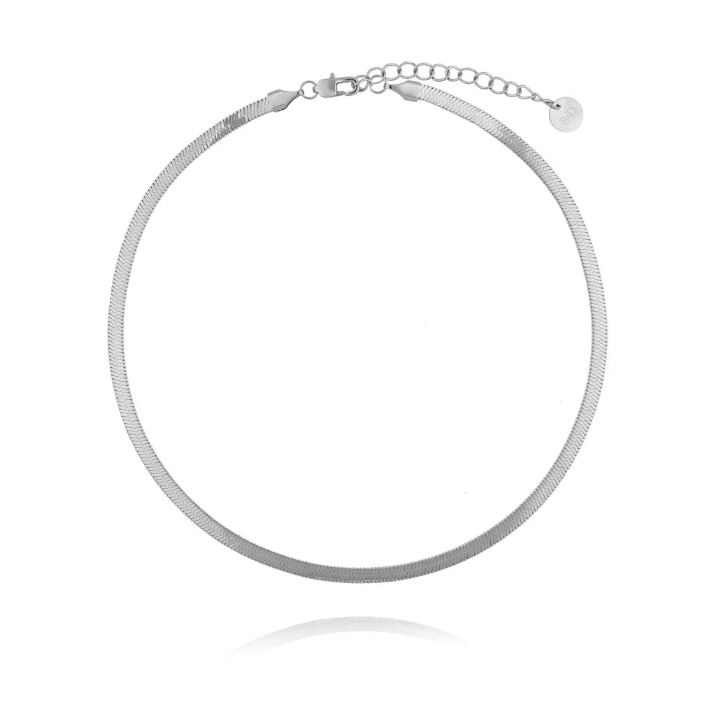 Clair Herringbone Silver Necklace