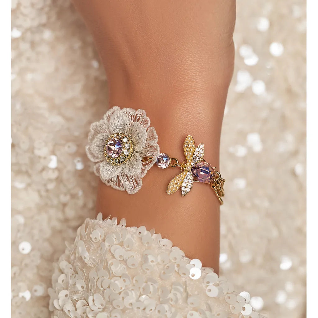 Rose Dragonfly Bracelet Pink