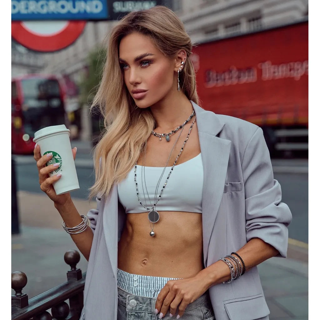 Bea Gray Silver Choker