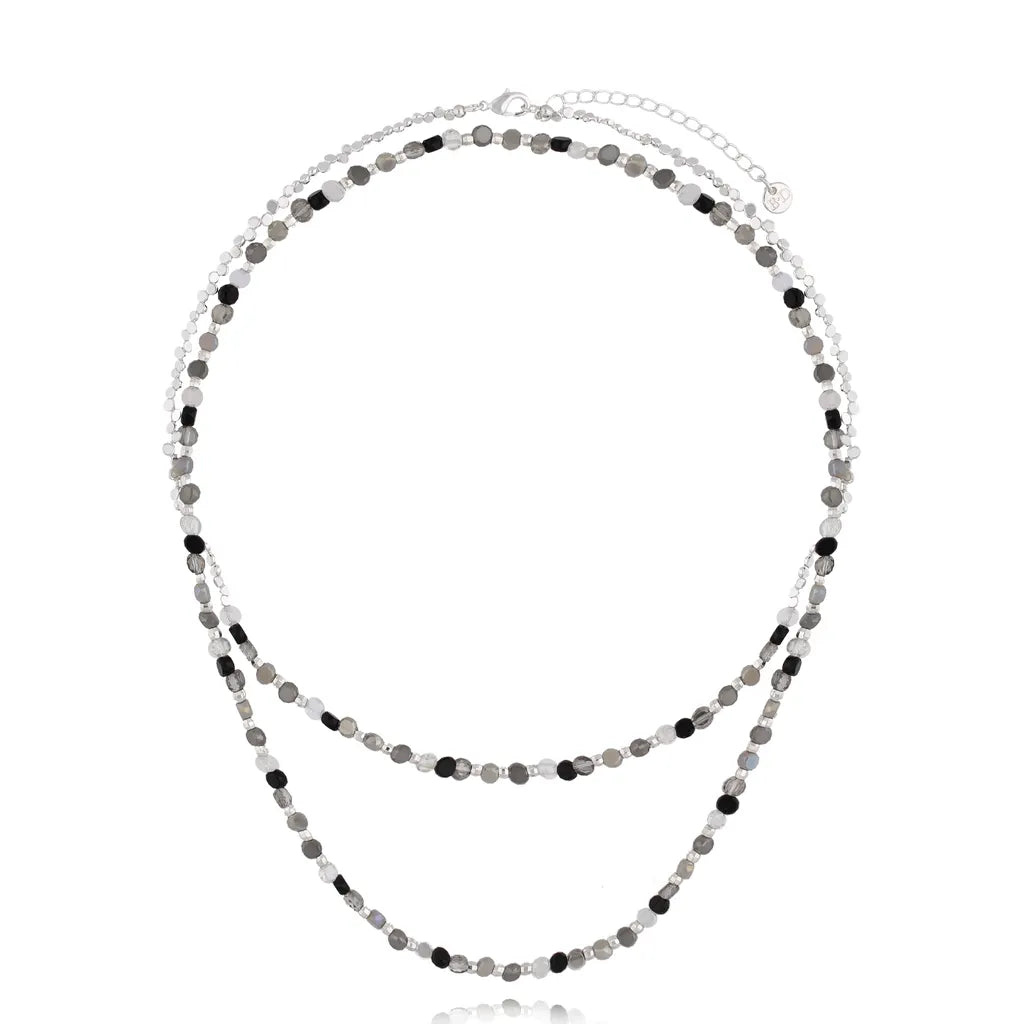 Bea Grey Silver Long Necklace