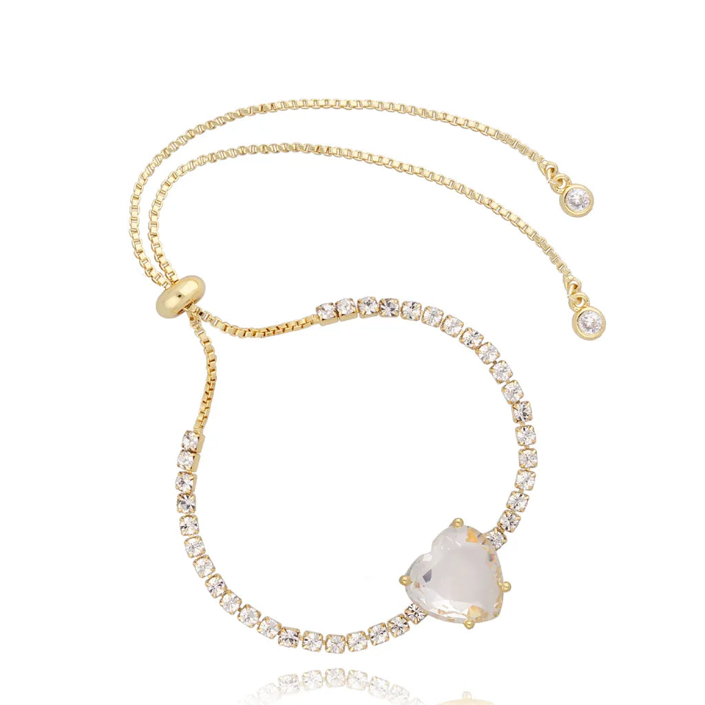 Clear Crystal Heart Bracelet