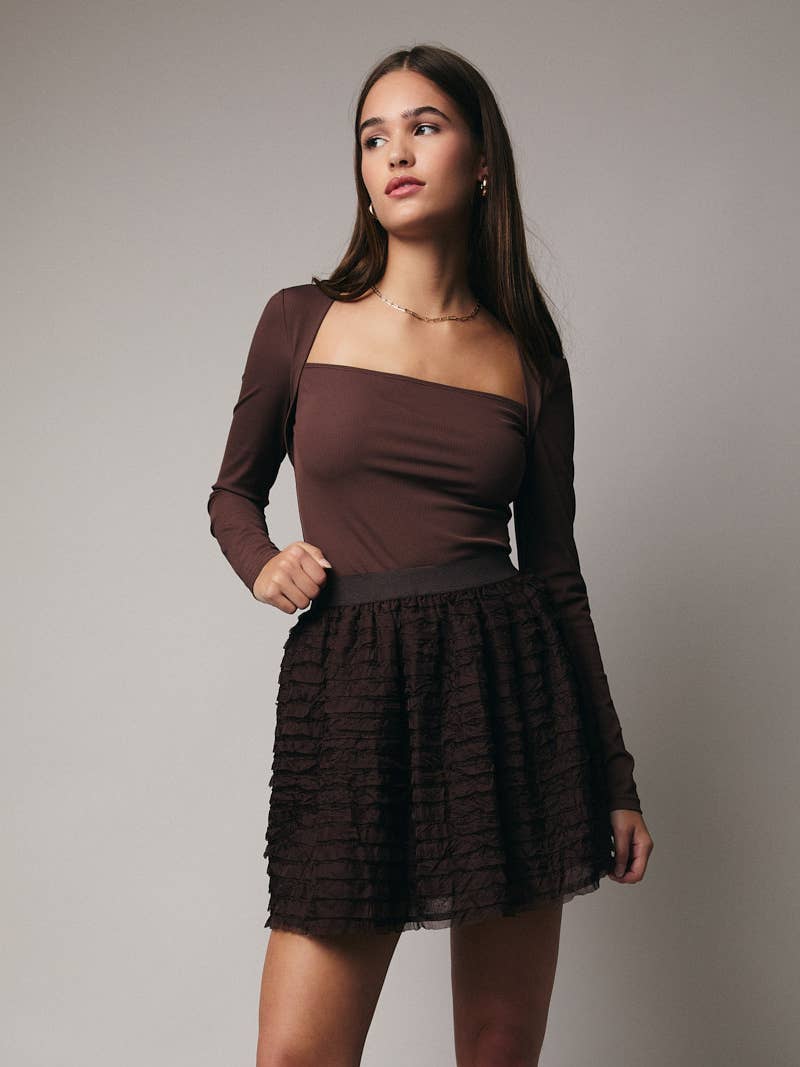 Frilled Detail Mini Skirt